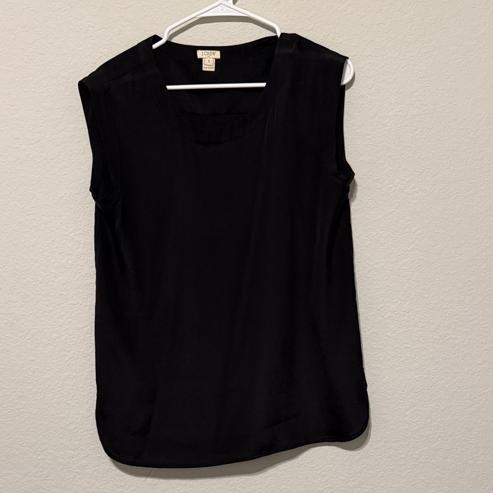 J Crew Classic Black Sleeveless Blouse